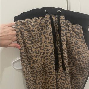 Haiku Leopard Print Track Pants - Black and Tan